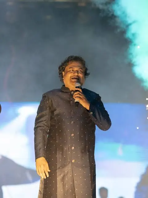 Osman Mir at an international Gujarati cultural concert