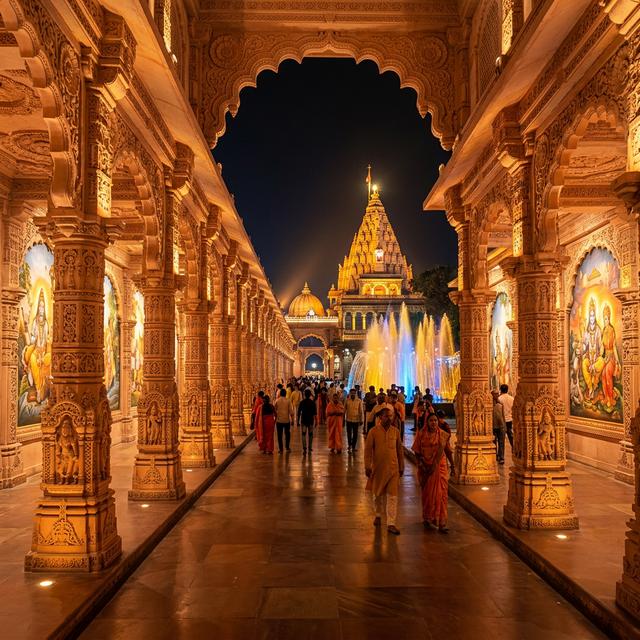 મહાકાલેશ્વર મંદિરના ગર્ભગૃહની અંદર આવેલી પથ્થરની કોતરણી